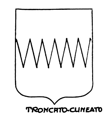 Imagem do termo heráldico: Troncato cuneato